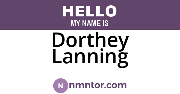 Dorthey Lanning