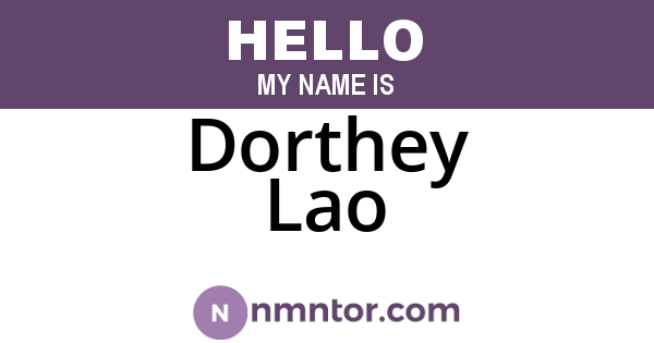 Dorthey Lao