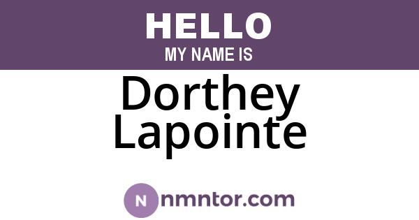 Dorthey Lapointe