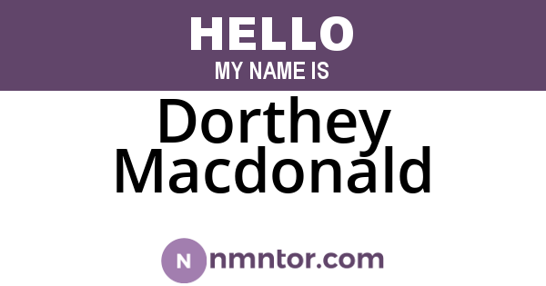 Dorthey Macdonald
