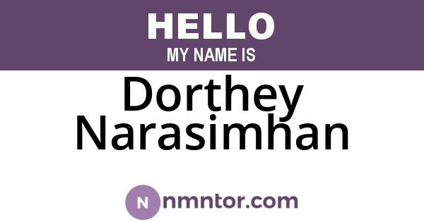 Dorthey Narasimhan