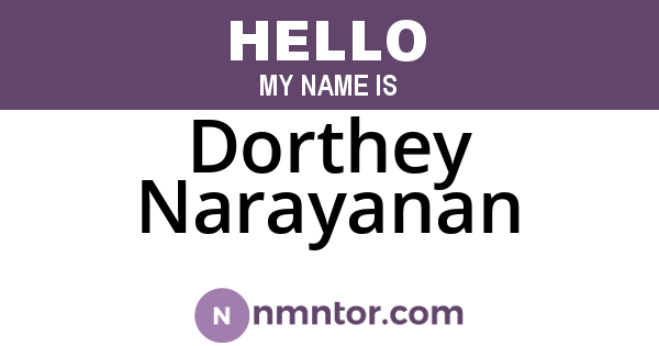 Dorthey Narayanan