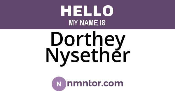 Dorthey Nysether