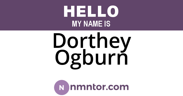 Dorthey Ogburn