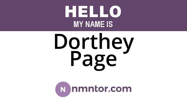 Dorthey Page