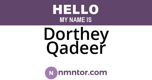 Dorthey Qadeer