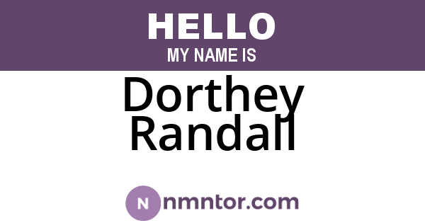 Dorthey Randall