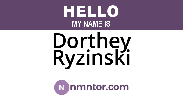 Dorthey Ryzinski