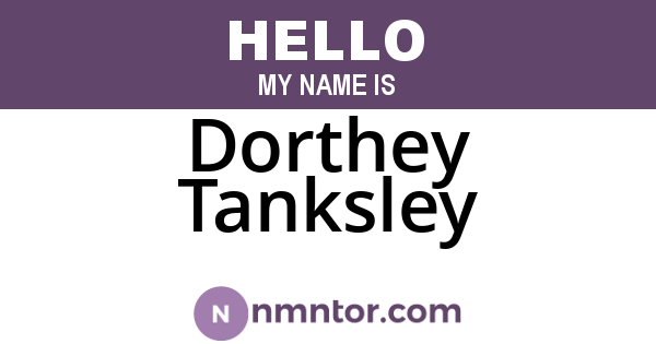 Dorthey Tanksley