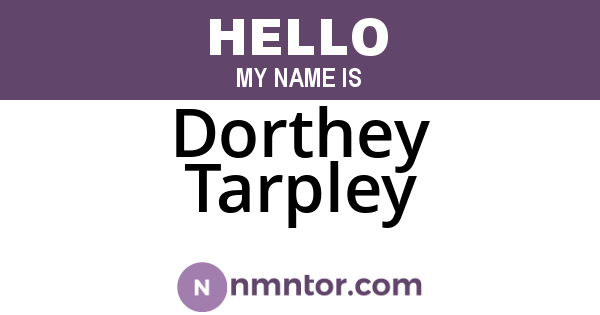 Dorthey Tarpley