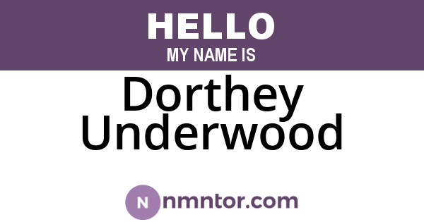 Dorthey Underwood