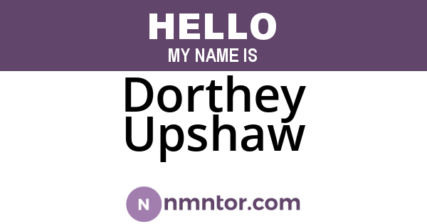 Dorthey Upshaw