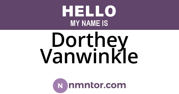 Dorthey Vanwinkle