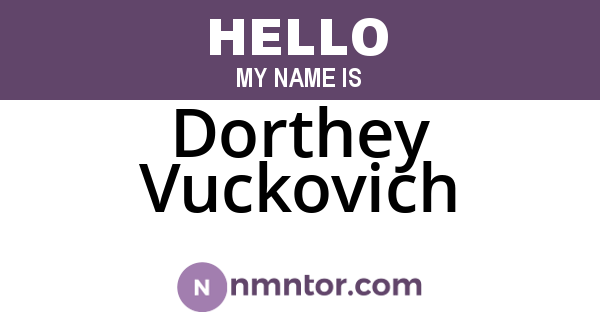 Dorthey Vuckovich