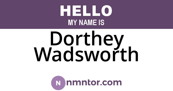 Dorthey Wadsworth