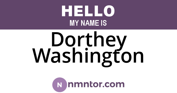 Dorthey Washington
