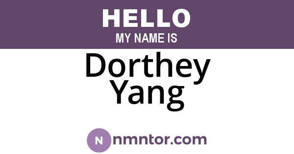 Dorthey Yang
