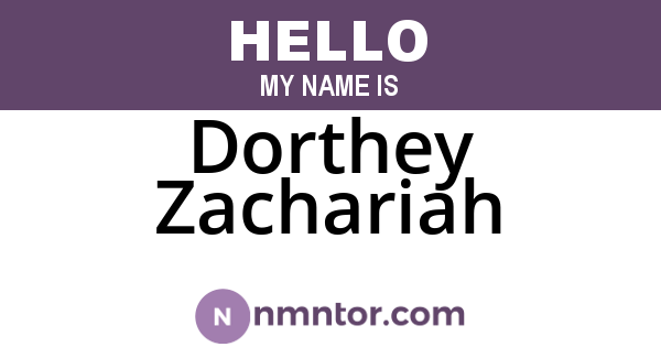 Dorthey Zachariah