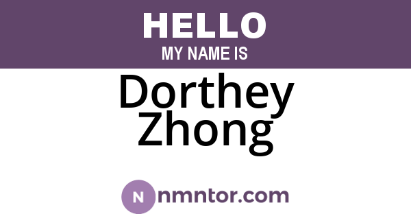 Dorthey Zhong