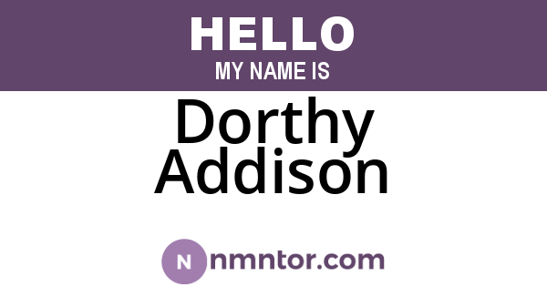 Dorthy Addison
