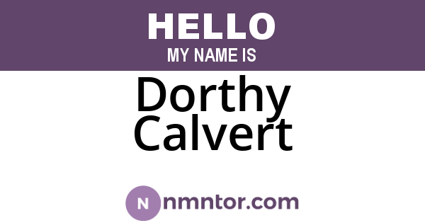 Dorthy Calvert