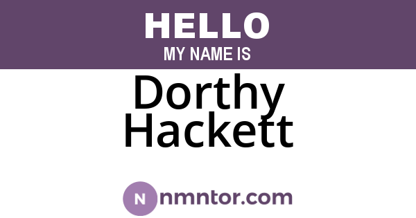 Dorthy Hackett
