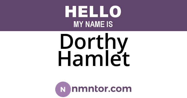 Dorthy Hamlet