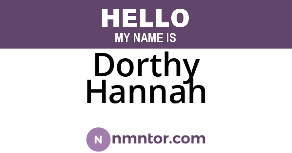 Dorthy Hannah
