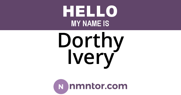 Dorthy Ivery