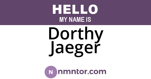 Dorthy Jaeger