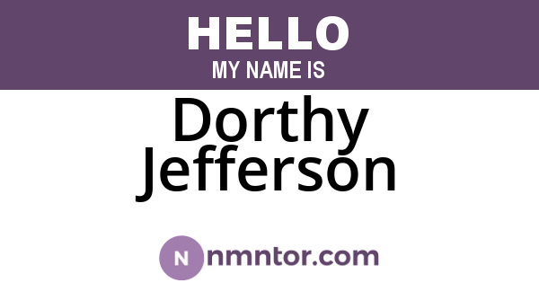 Dorthy Jefferson