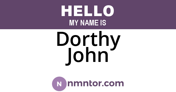 Dorthy John