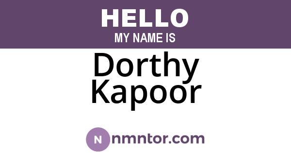 Dorthy Kapoor