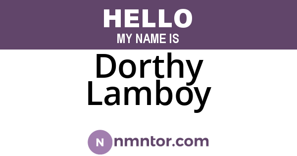Dorthy Lamboy