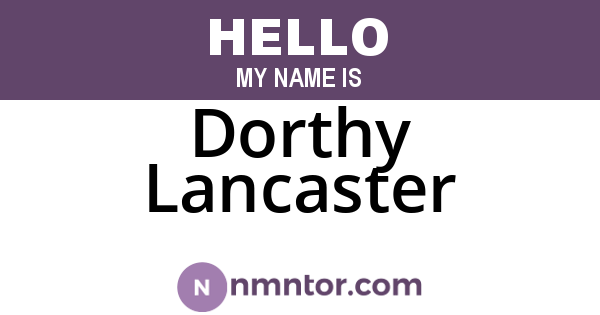 Dorthy Lancaster