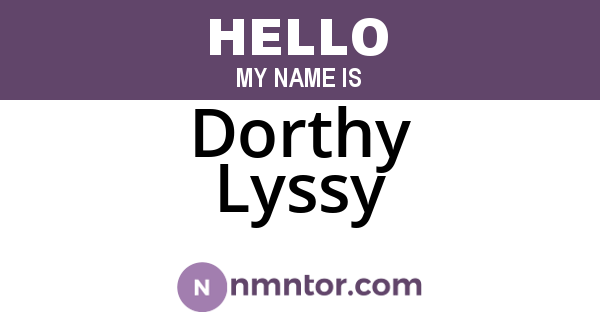 Dorthy Lyssy