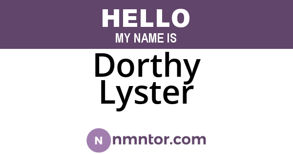 Dorthy Lyster
