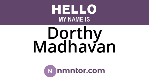 Dorthy Madhavan