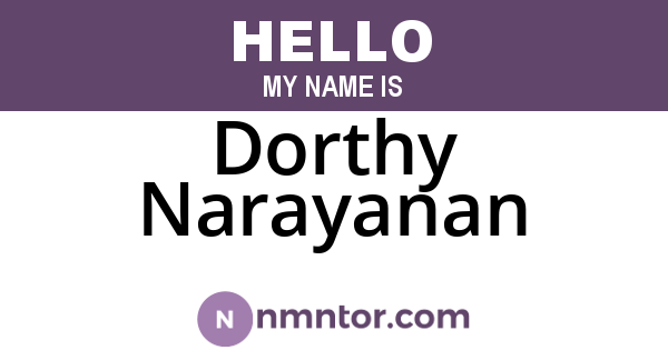Dorthy Narayanan