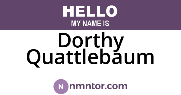 Dorthy Quattlebaum