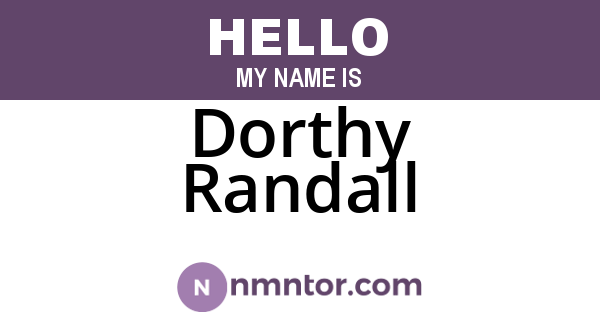 Dorthy Randall