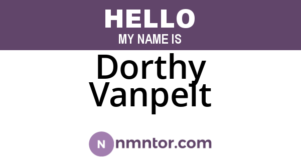 Dorthy Vanpelt