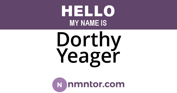 Dorthy Yeager