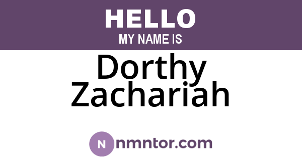 Dorthy Zachariah