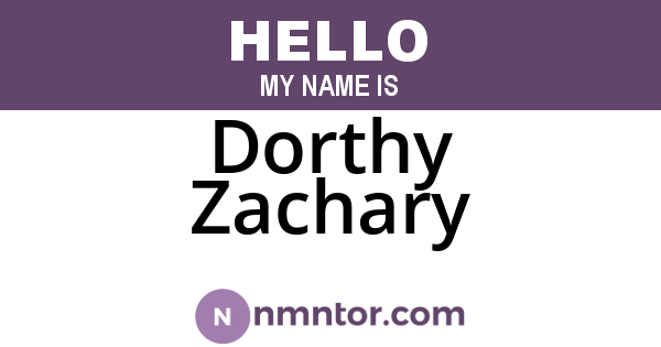 Dorthy Zachary