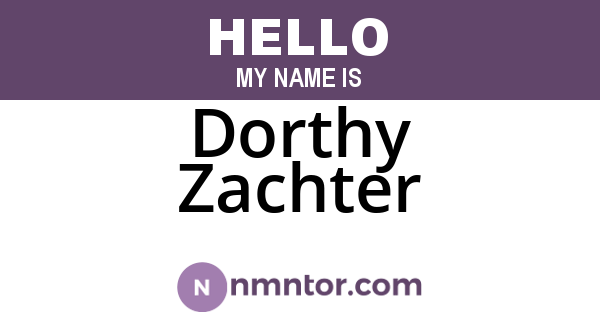 Dorthy Zachter