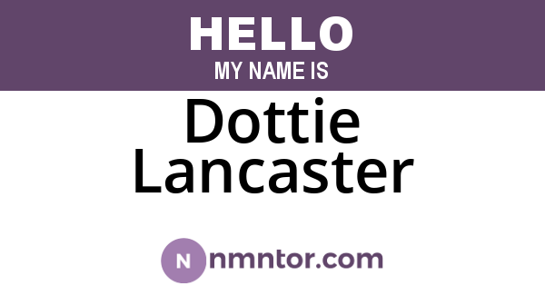 Dottie Lancaster