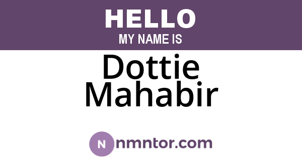 Dottie Mahabir
