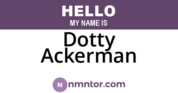 Dotty Ackerman