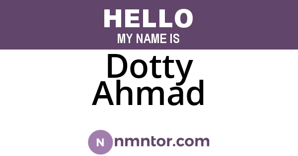 Dotty Ahmad